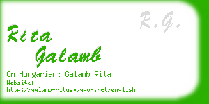 rita galamb business card